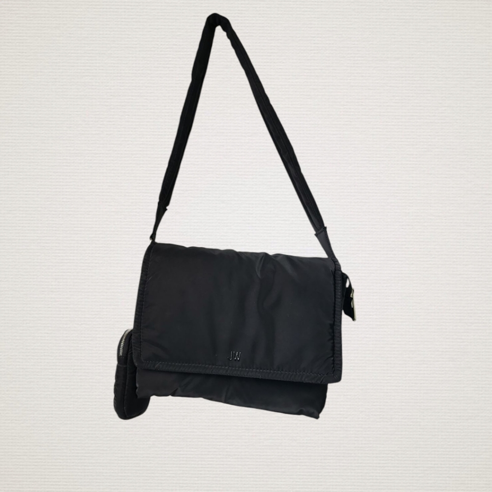 Jason Wu Black Crossbody Messenger Microfiber Bag Purse Flap Shoulder Unisex